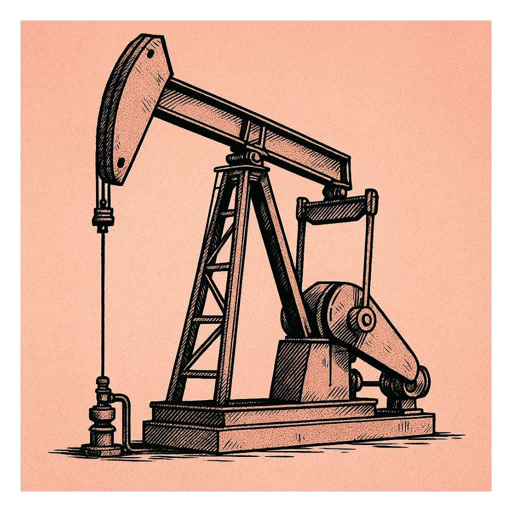 Сгенерируй мне нефтекачалку на однородном фоне, , в стиле японского комикса sticker