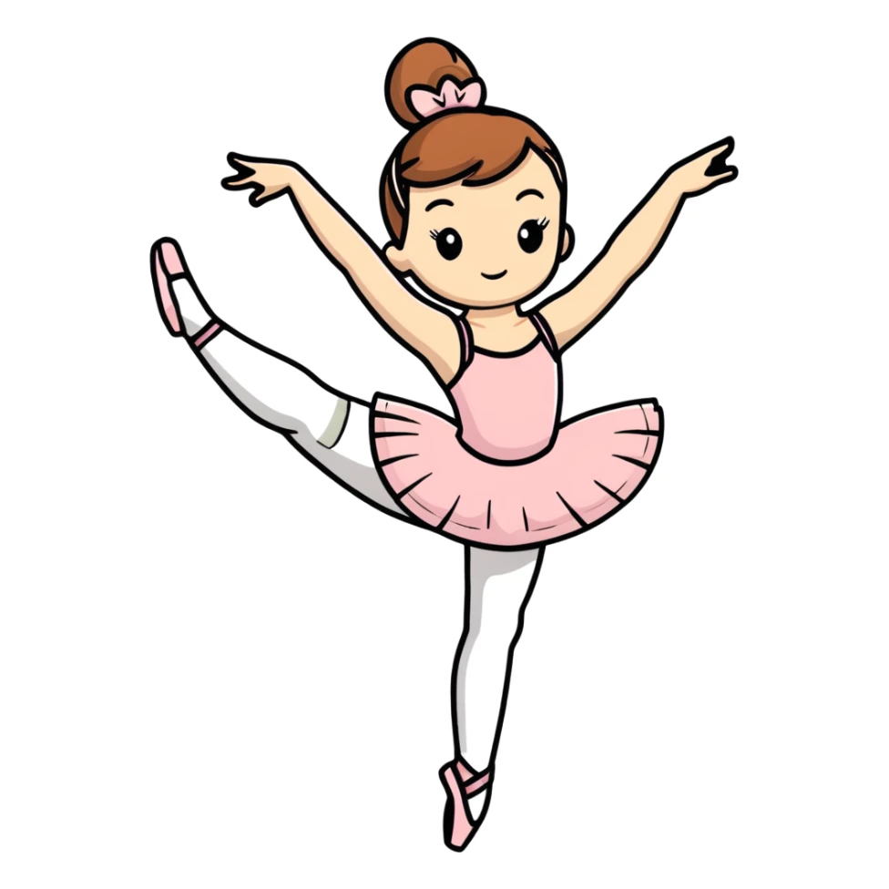 cute ballerina in arabesque position sticker