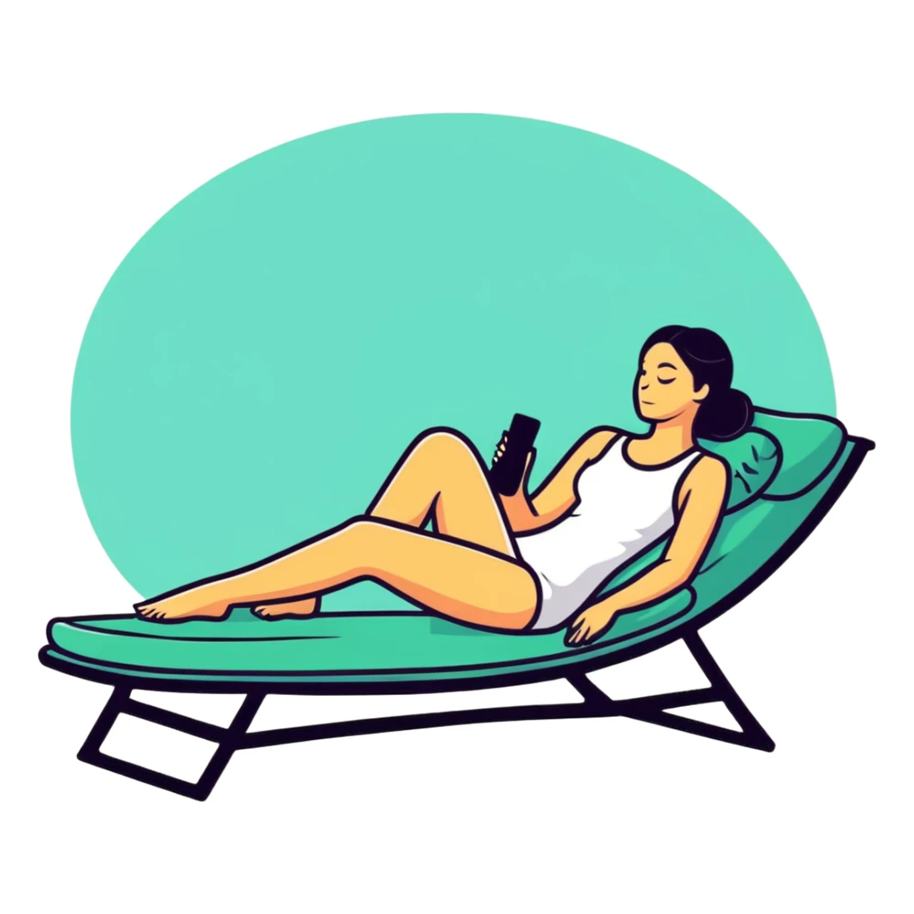 woman practicing self care, relaxing sticker