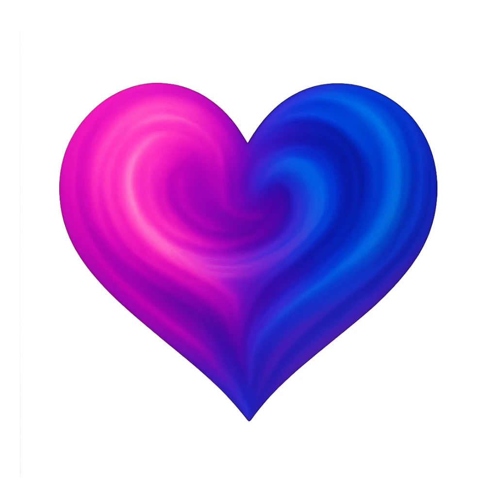 heart with a swirling magenta and blue gradient sticker