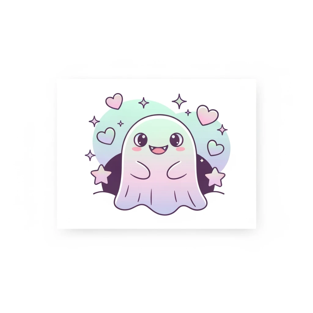 pastel horror banner, cute, expressive, minimal, variation 3 sticker