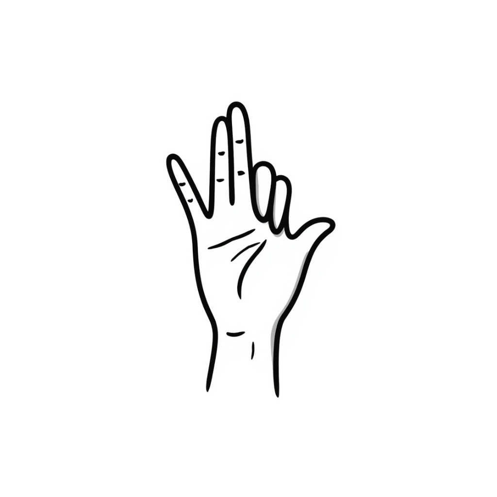 stylized symmetrical hand in doodle style, square format, suitable as emoji for music marketing course cover sticker