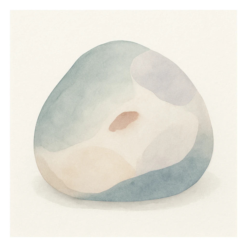 a painted rock, watercolor style, detailed brush strokes, soft colors sticker