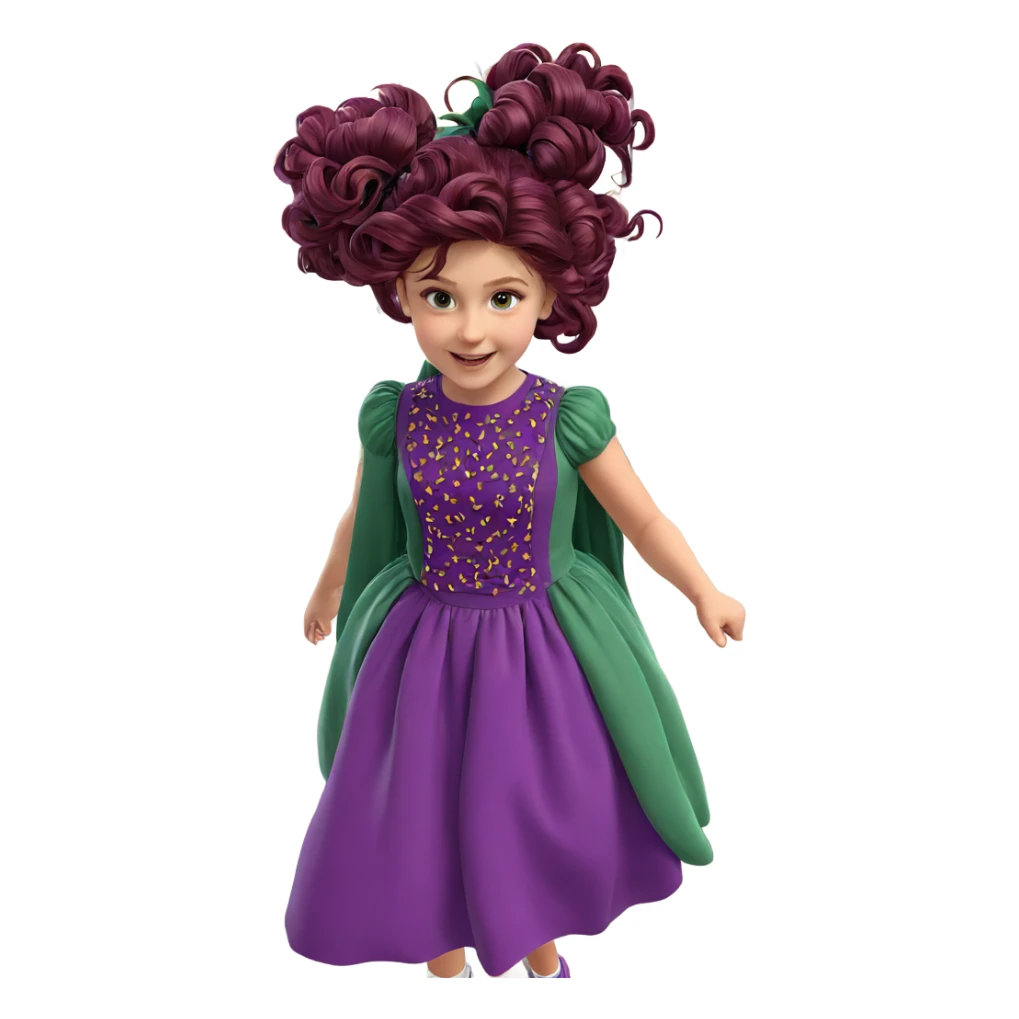 smiling girl in purple dress sticker