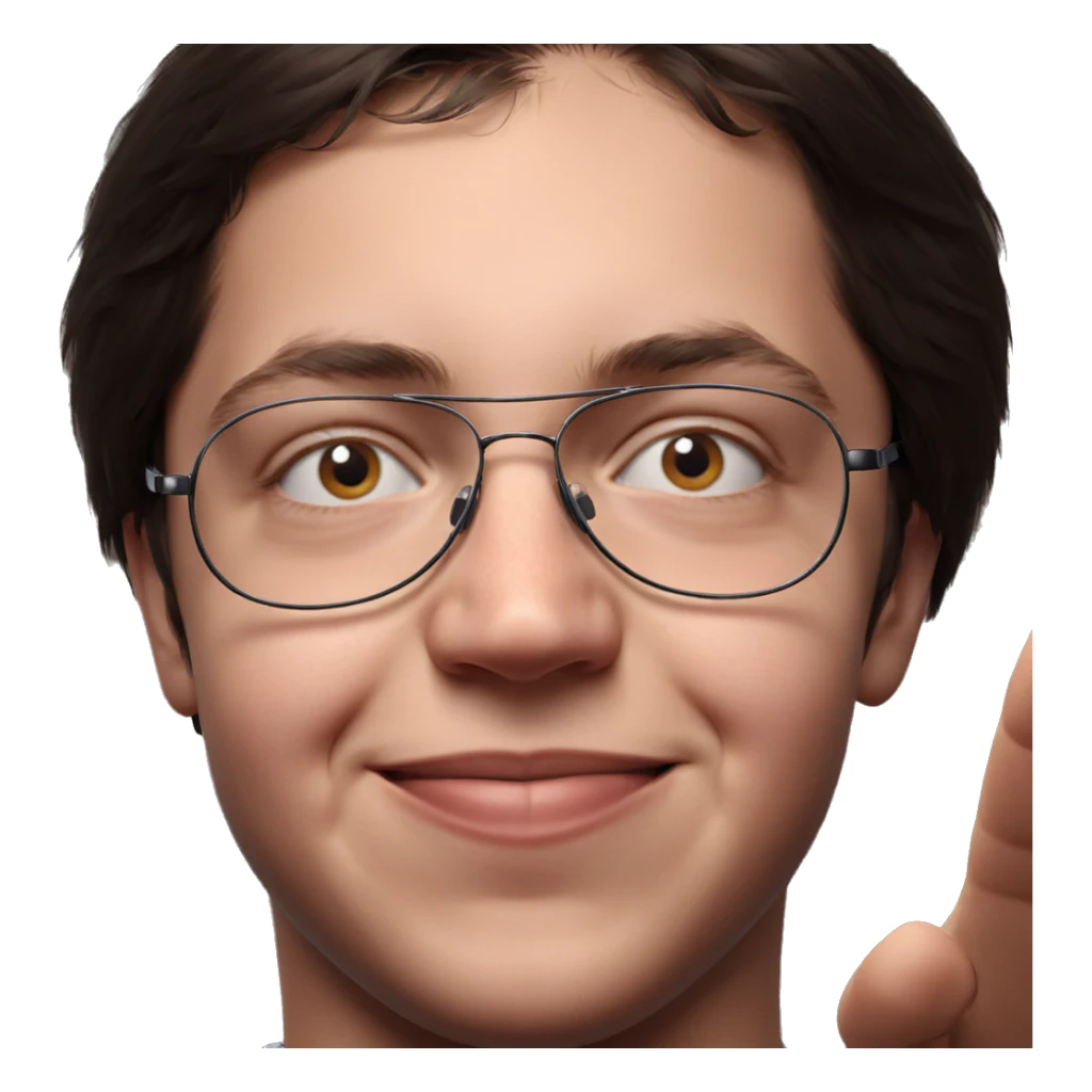 smiling boy with glasses portrait sticker