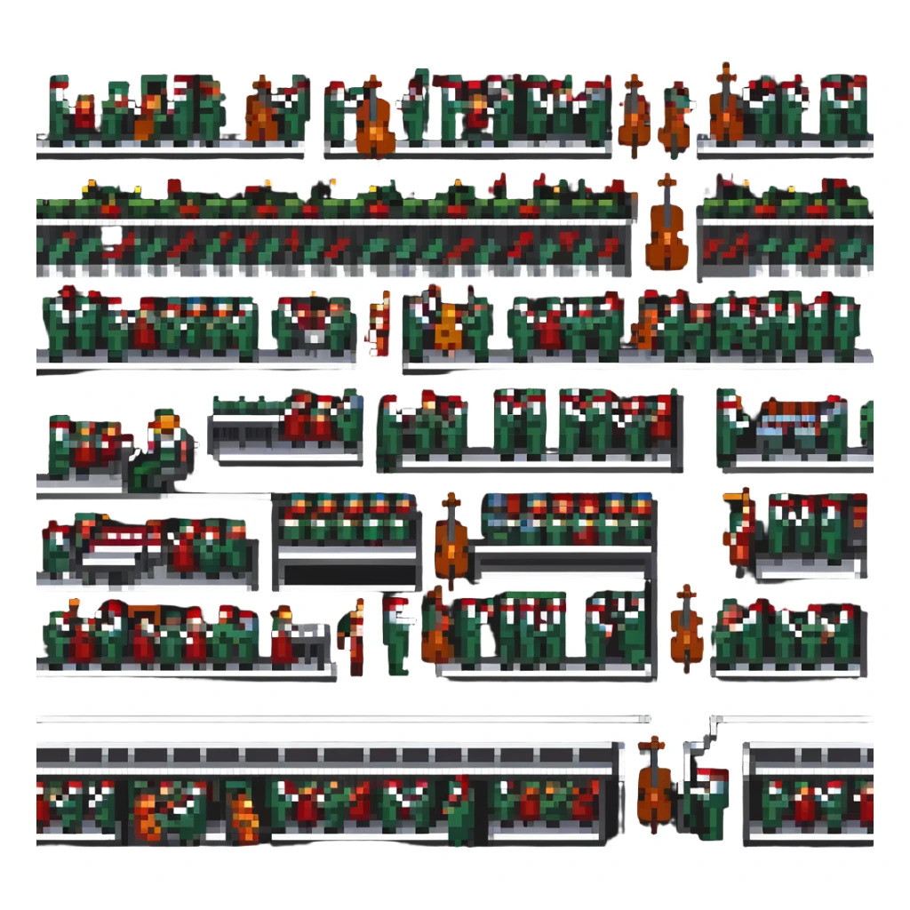 orchestra playing 12 Days of Christmas, festive sticker