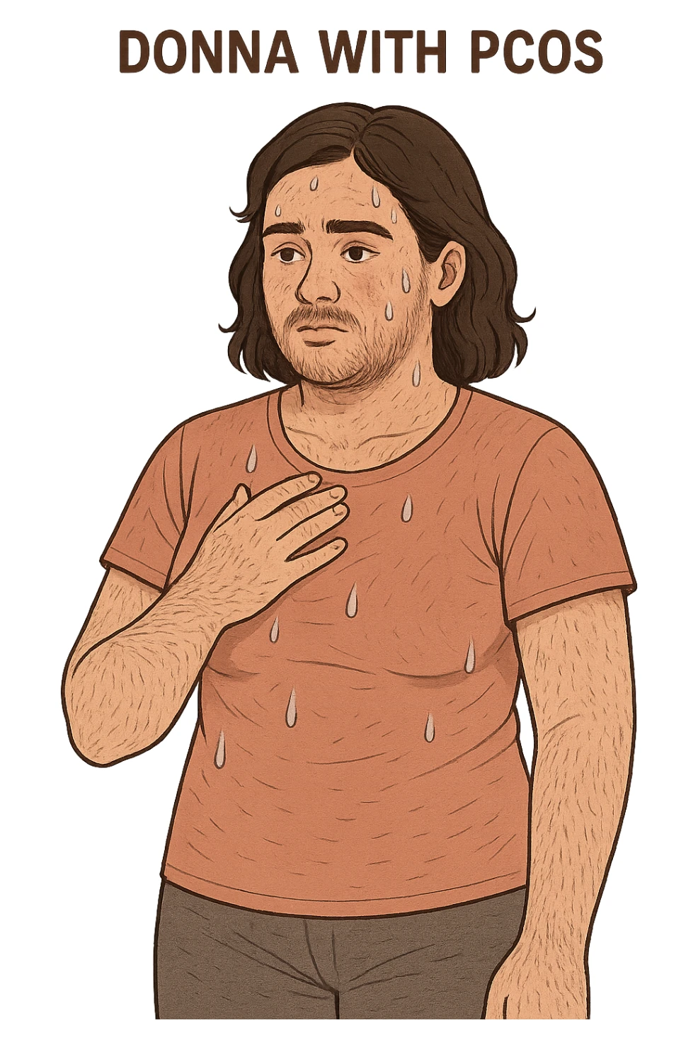 dONNA CON PCOS CON SUDORAZIONE E PELI OVUNQUE sticker