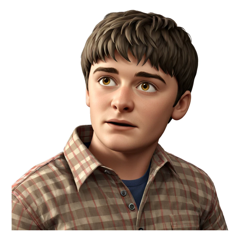 male portrait in plaid shirt sticker