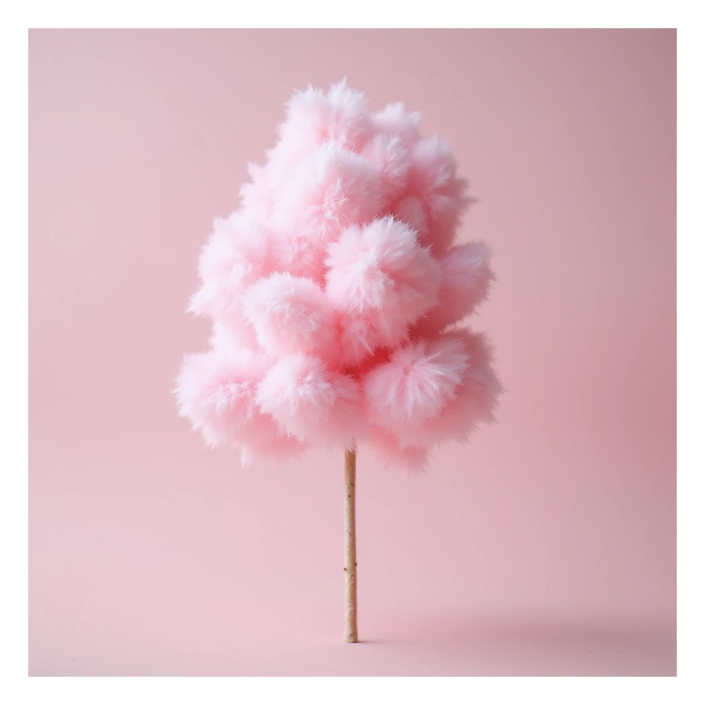 realistic pink cotton candy, photorealistic style sticker