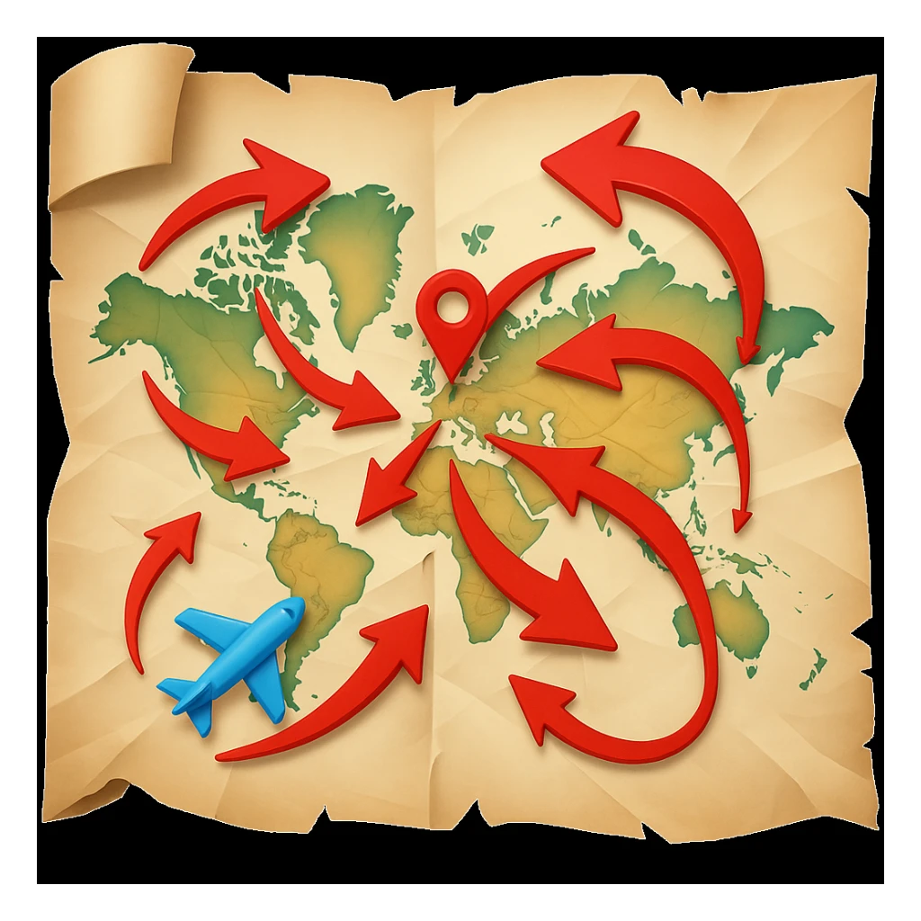 Add bold red arrows to the map, indicating an upcoming offensive attack strategy. Keep the emoji style and all original details. sticker