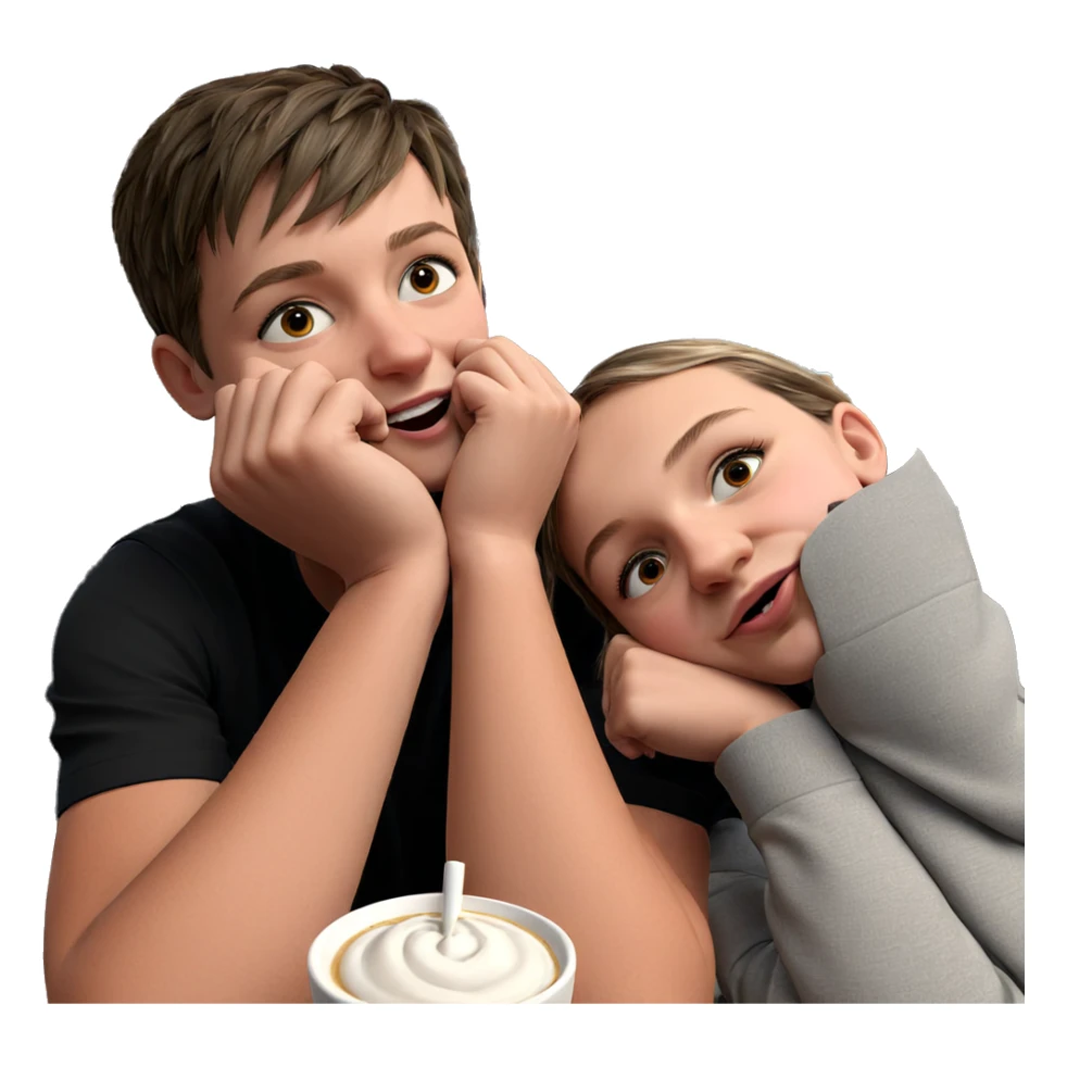 friends at a cozy cafe sticker