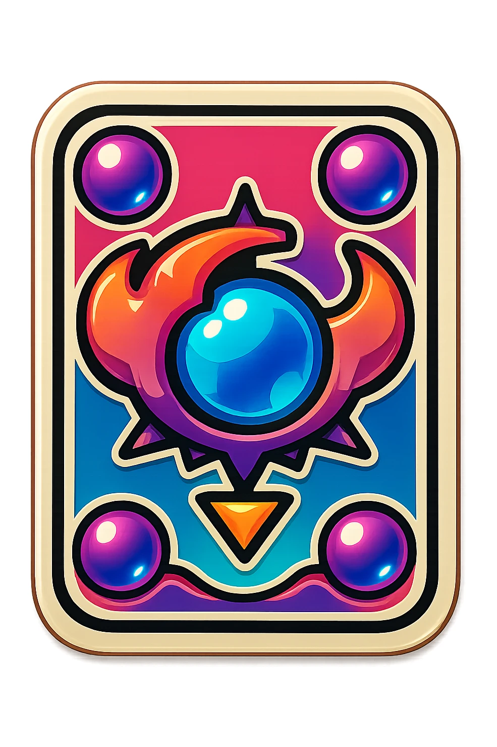 render a playing card back design for PCU sticker