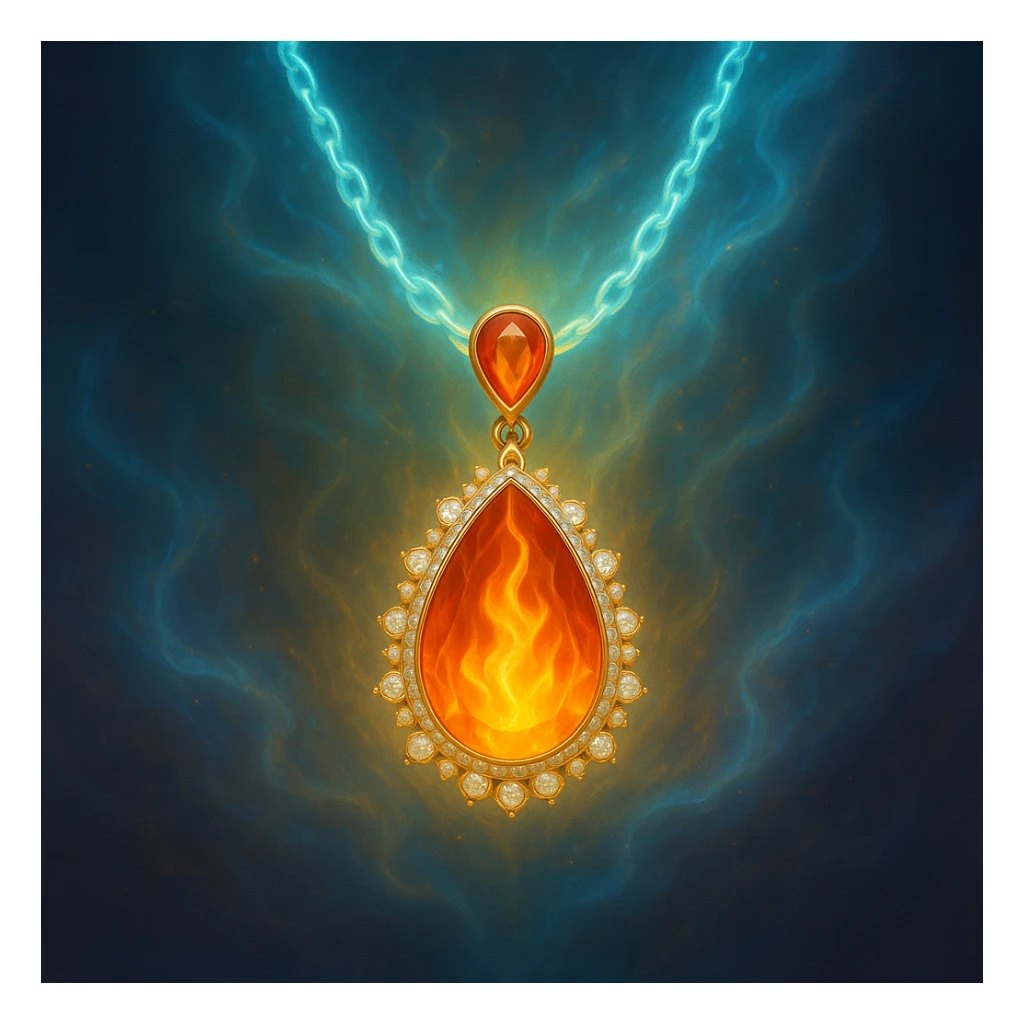 Make the necklace floating and ethereal, with a glowing aura sticker