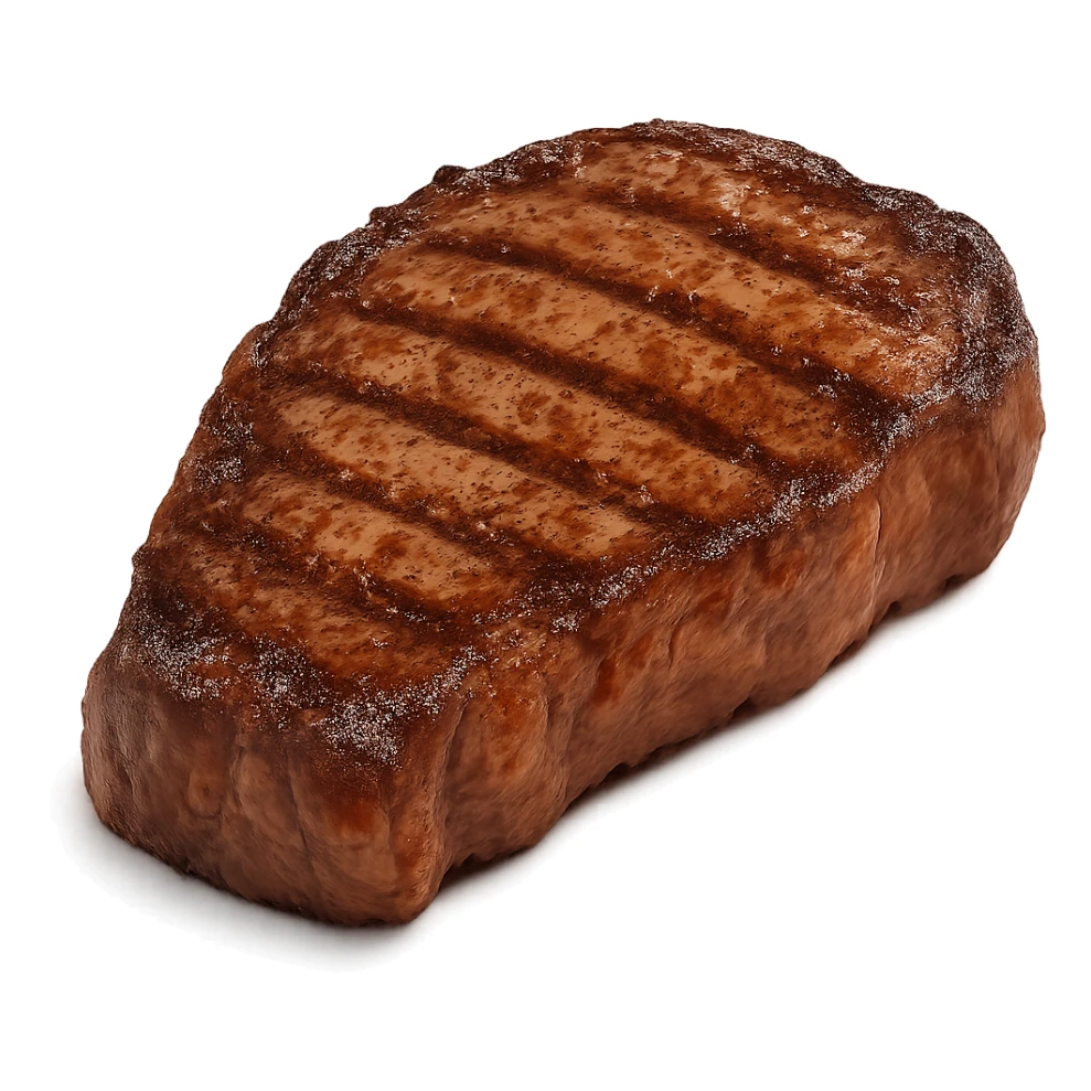 realistic juicy grilled steak, no background sticker