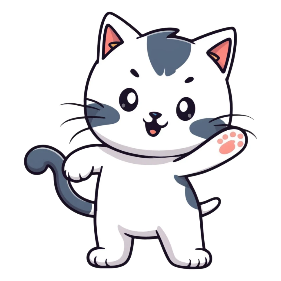 Бусти кот, вечно в движении, лбом вышибет дверь sticker