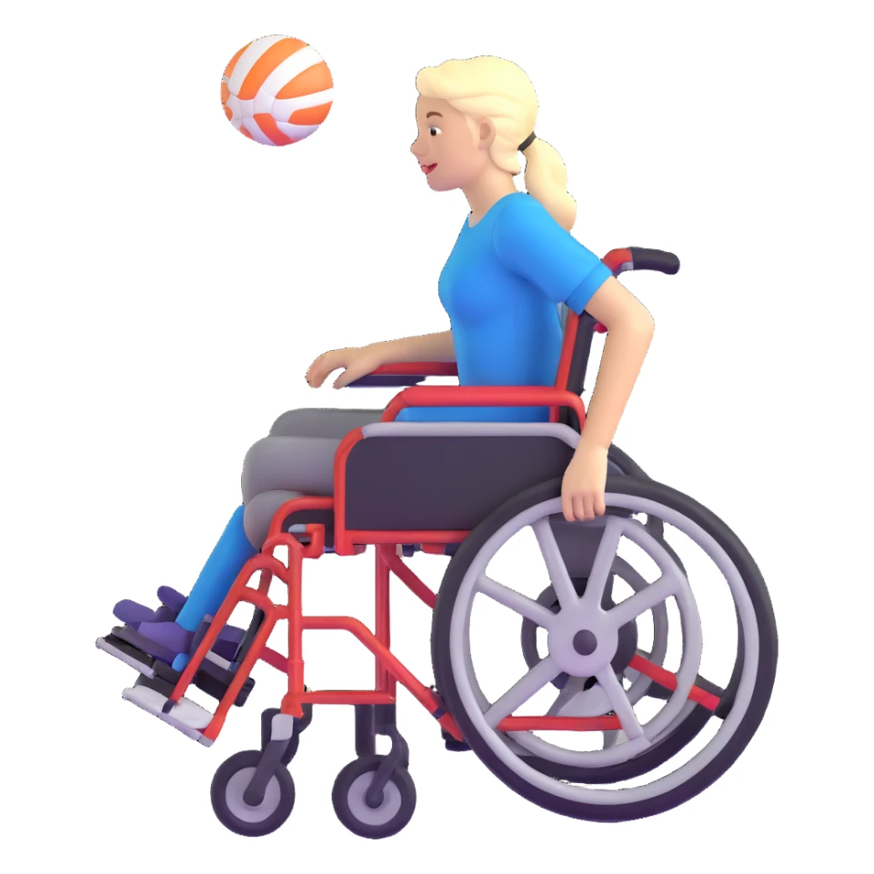 woman in wheelchair playing football sticker