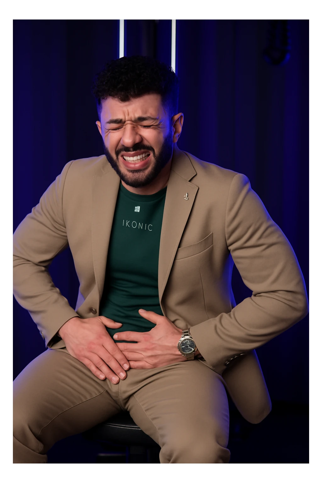 Uomo con dolore per via dei suoi fianchi asimmetrici sticker