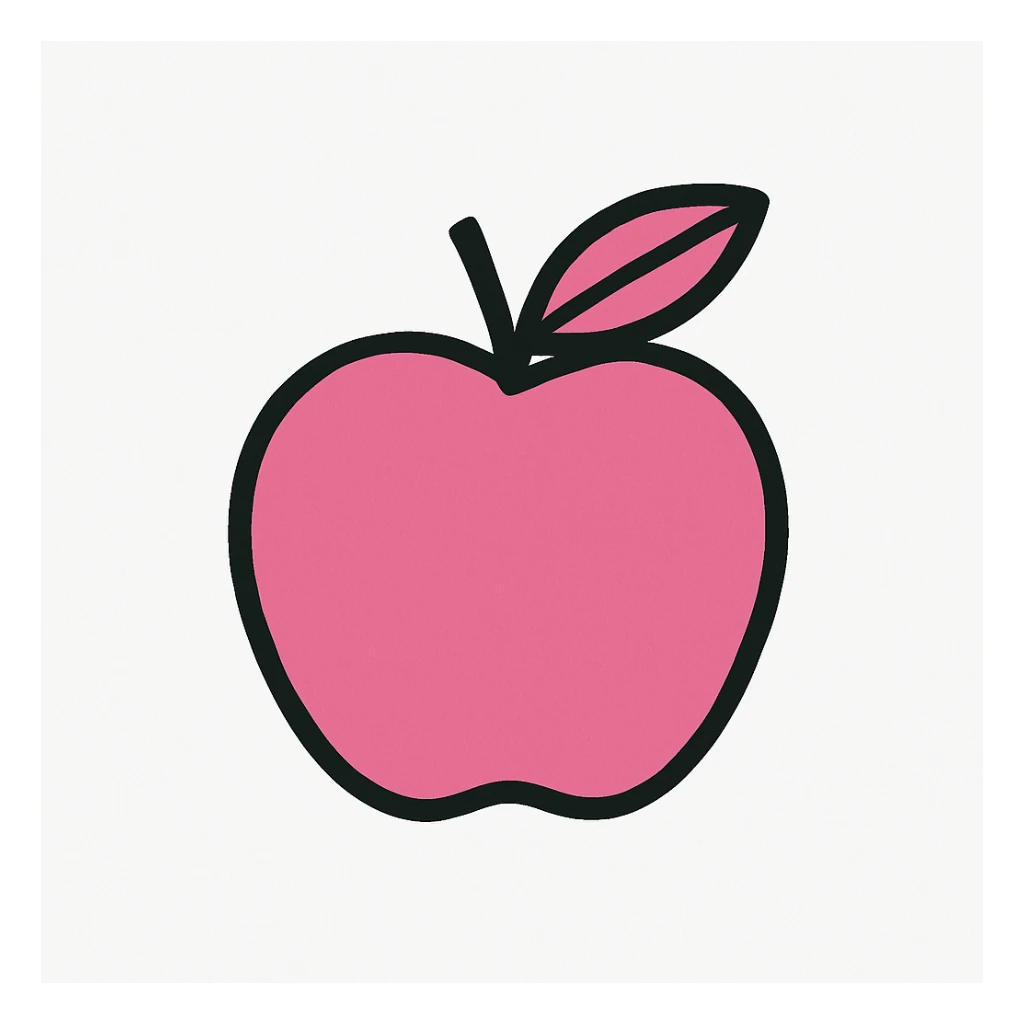 minimal pink and black fruit on white background, no text sticker