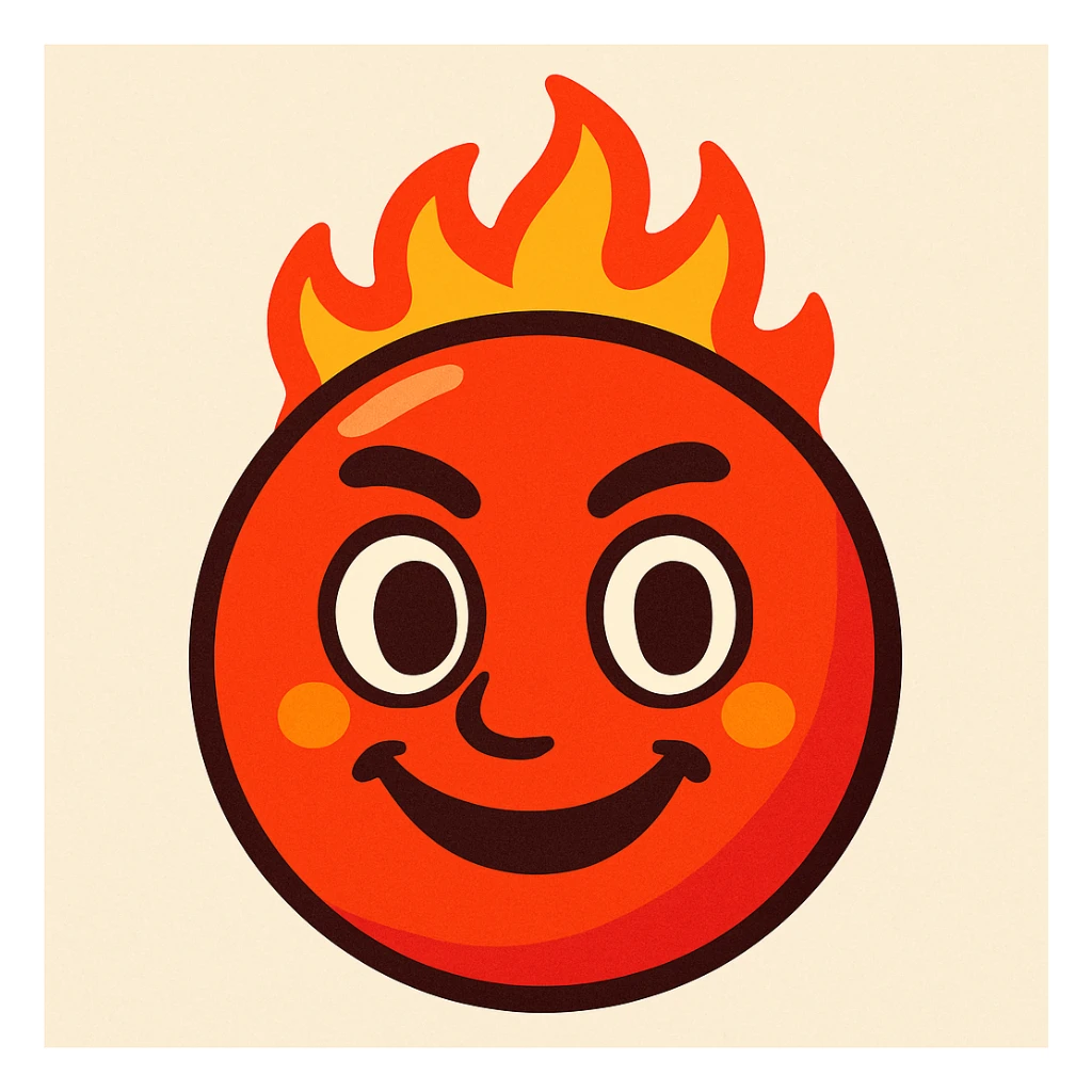 hot red face icon sticker