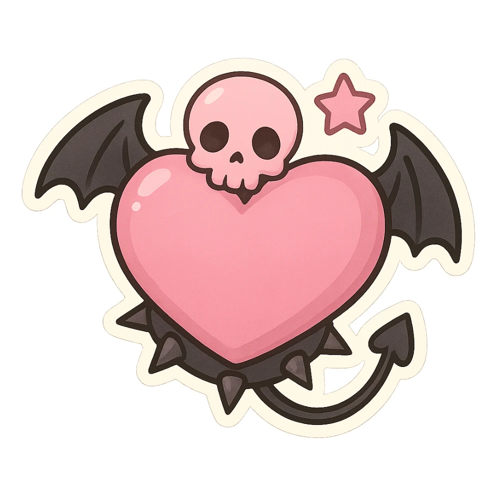 Goth pink object sticker