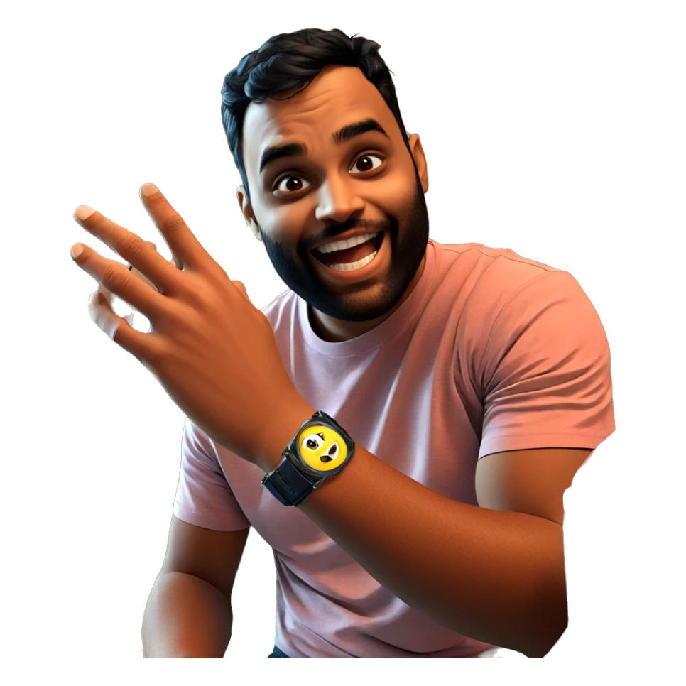 smiling boy with black hair sticker