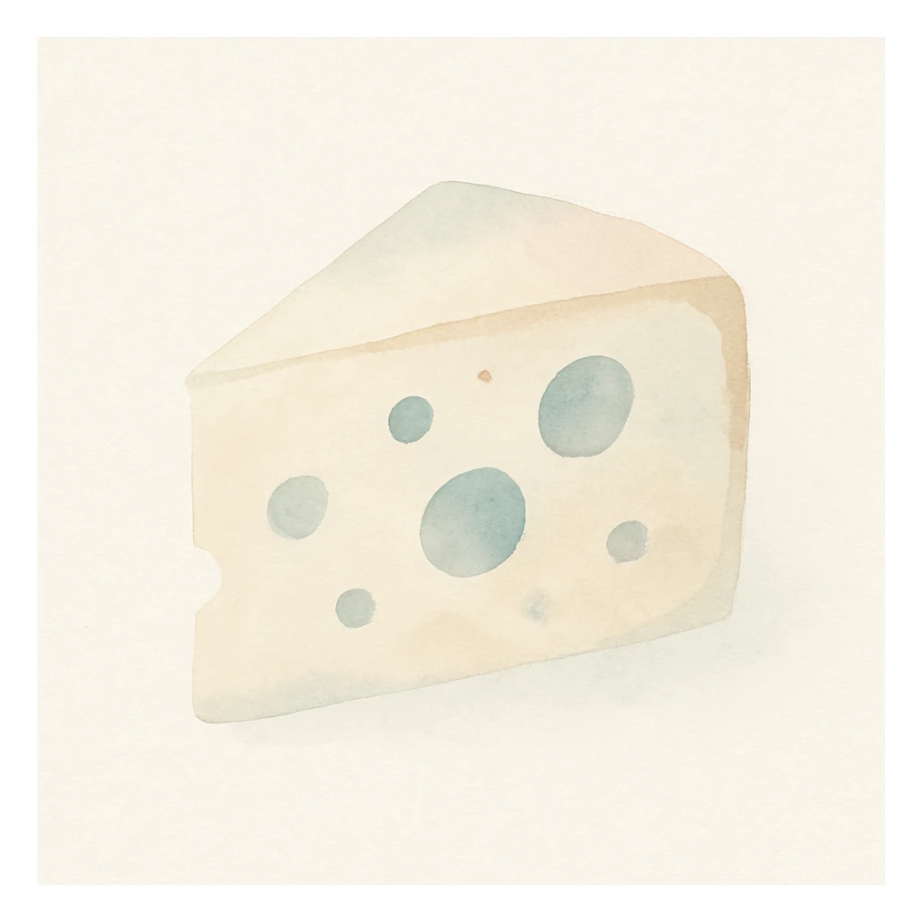 cheese block in watercolor art style sticker