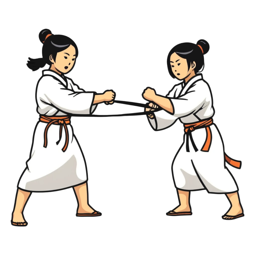 two asian street women fighting sticker