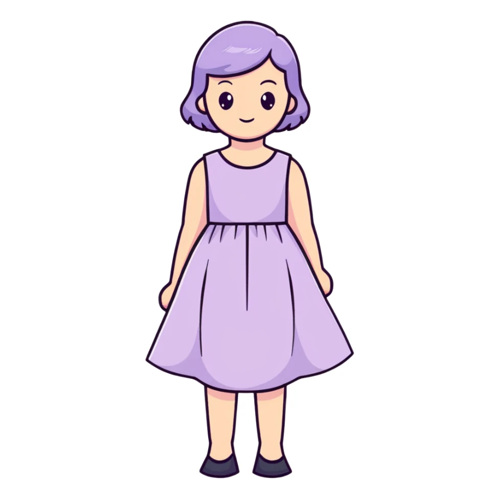 very pale almost white lavender rosy dress sticker