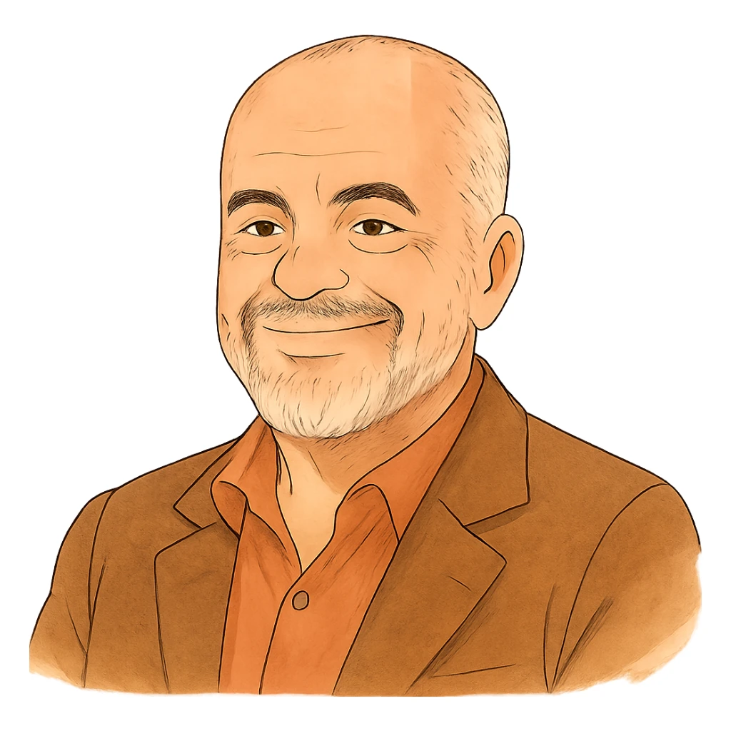Edi Rama, smiling, ghibli-inspired style, warm colors, gentle expression sticker