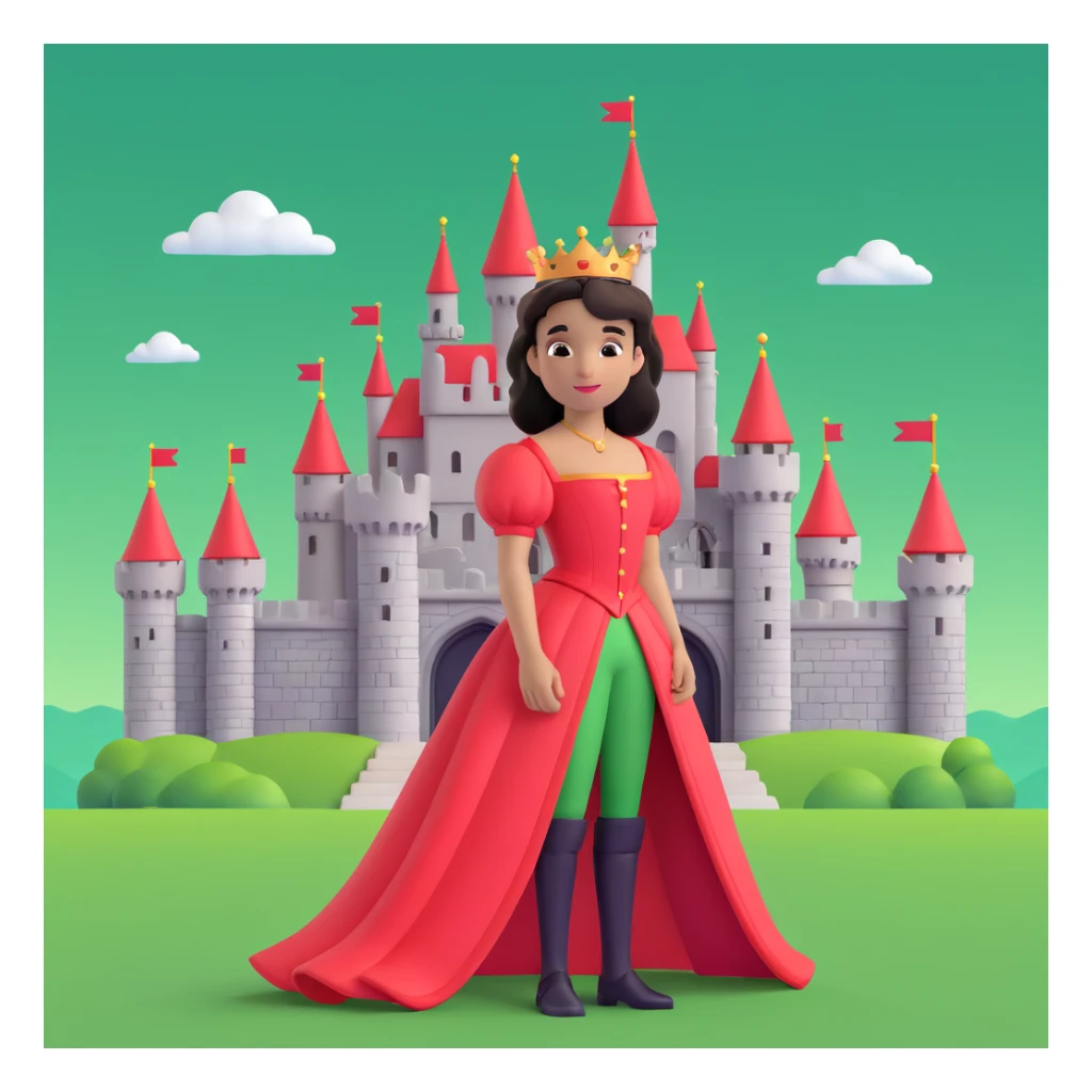 prince in red dress, royal castle background sticker