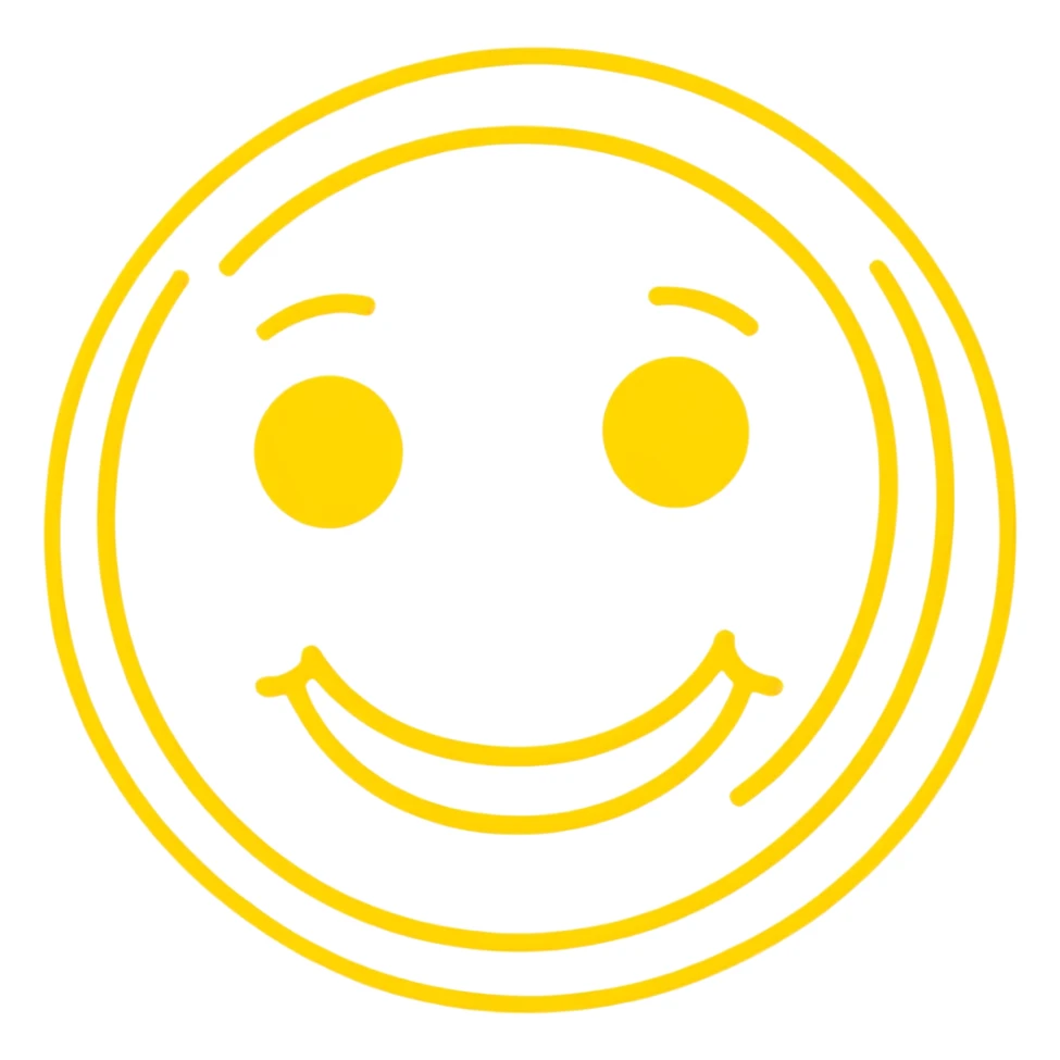 yellow circle emoji smiling with one eye squinting choking themself  sticker