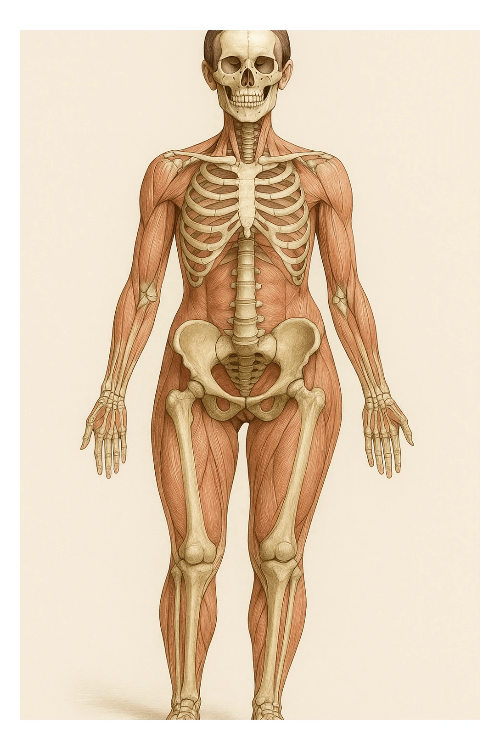 Donna vista anatomicamente con fianchi asimmetrici sticker