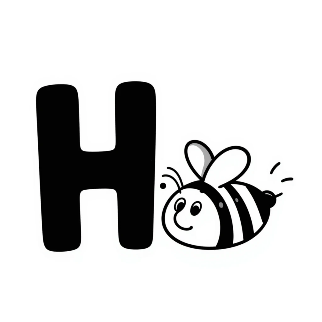 honey bee with the letter H sticker