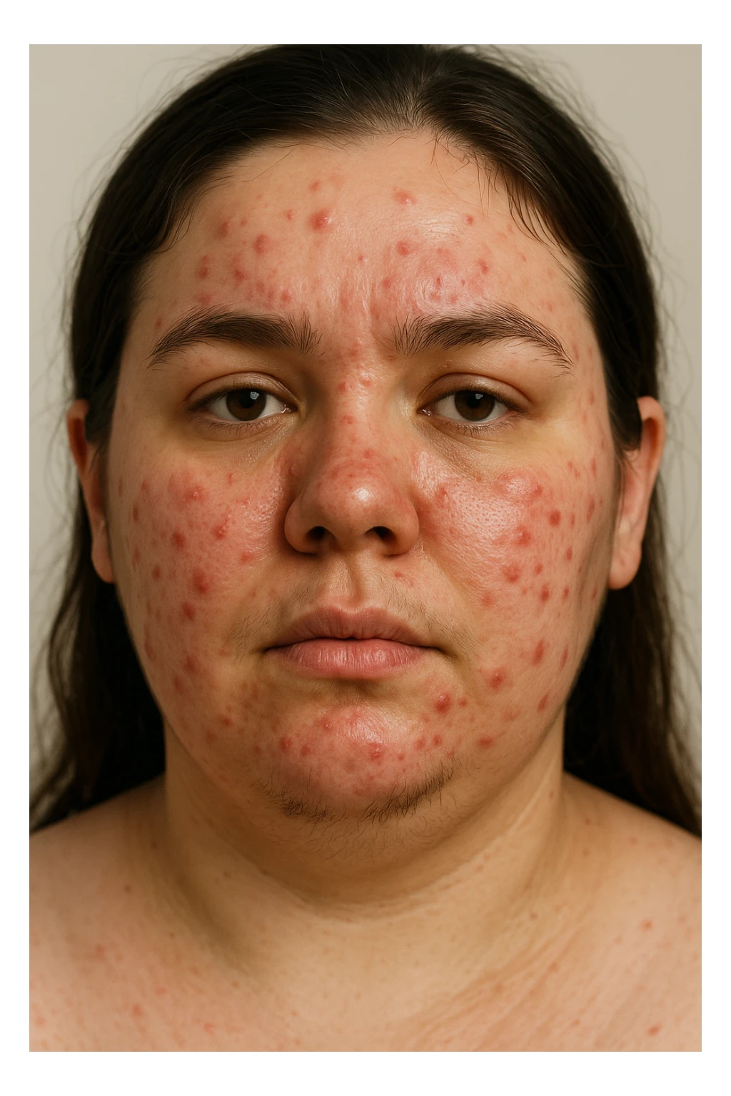 Acne gonfiore e peli per pcos donna immagine reale sticker