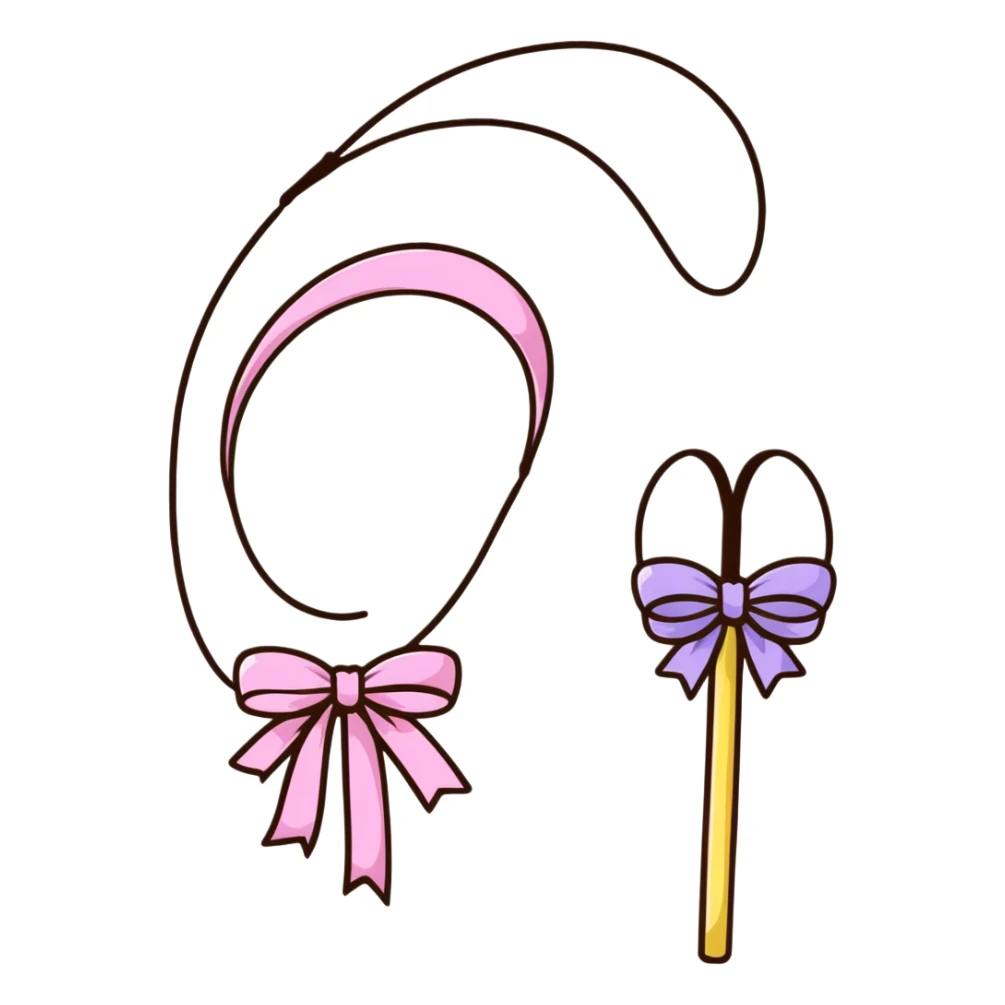 Easter whip with decorative ribbons and bows in pastel colors sticker