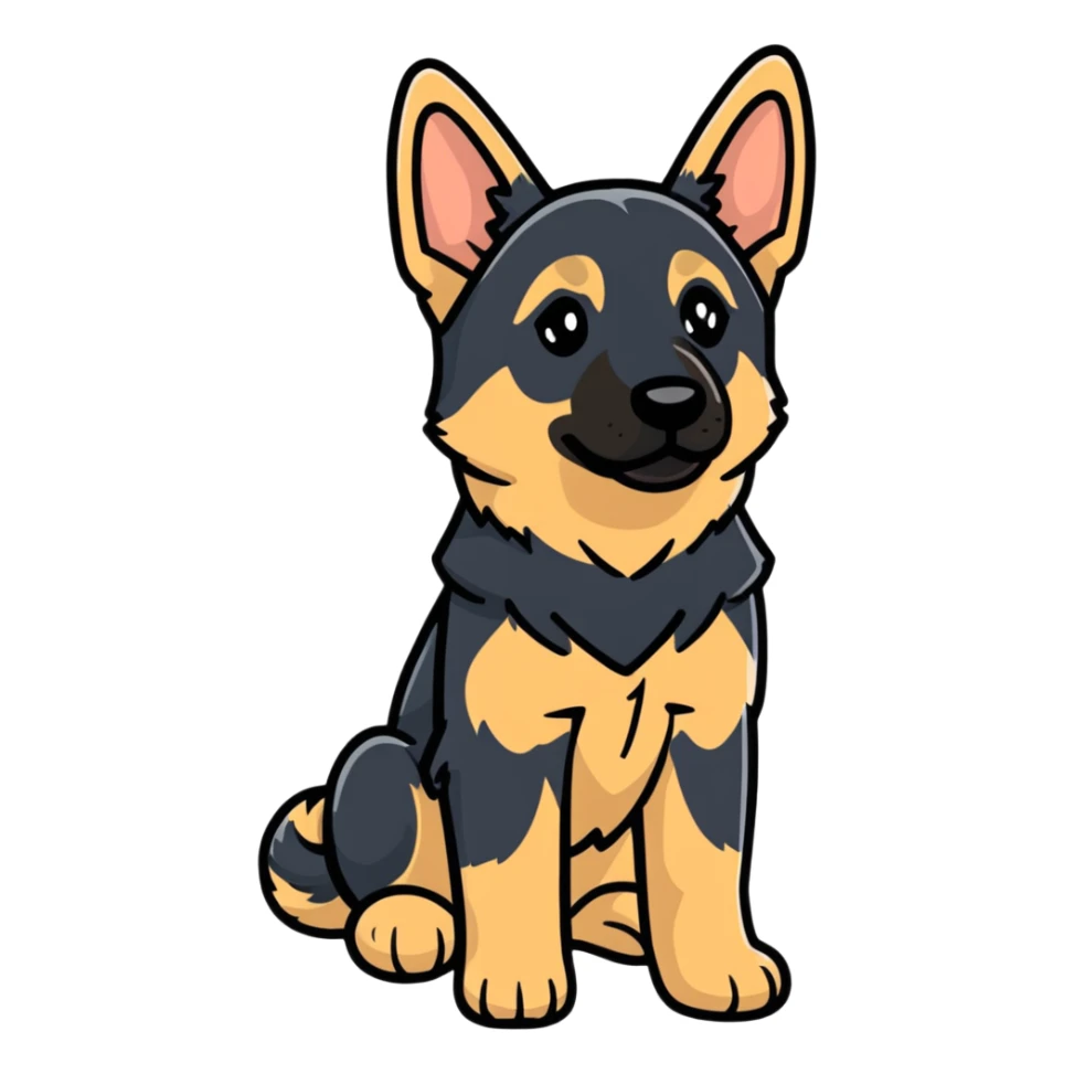 Cute German Shepherd puppy sticker