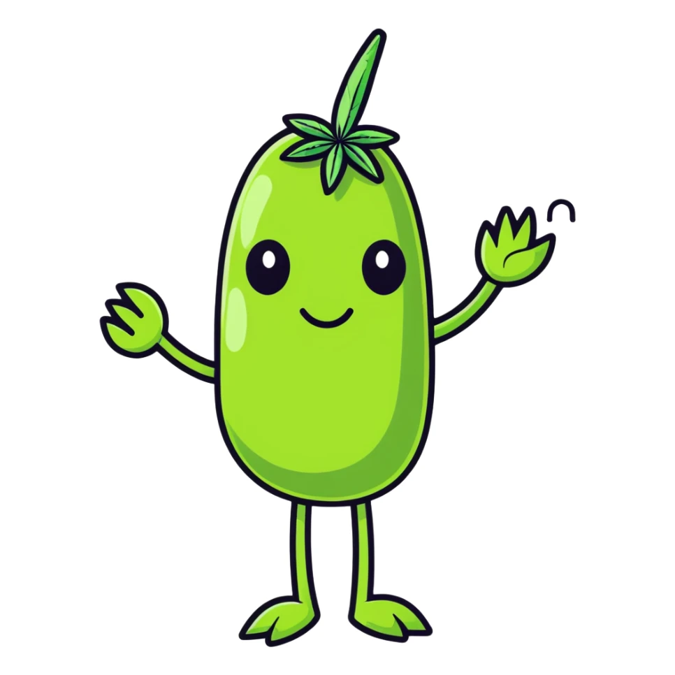 cartoon funny weed bud with arms and legs sticker
