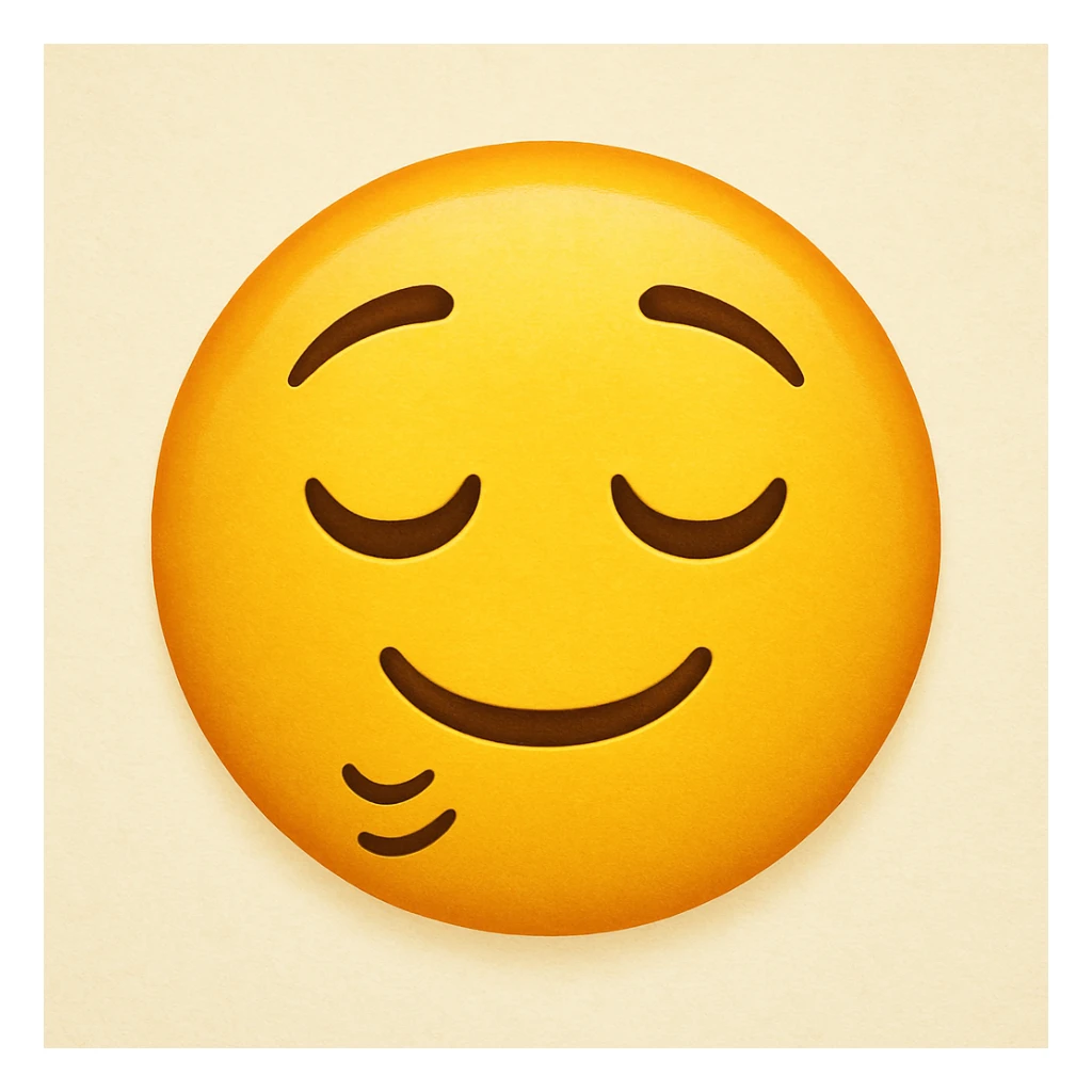 yellow emoji with a relieved sigh expression sticker