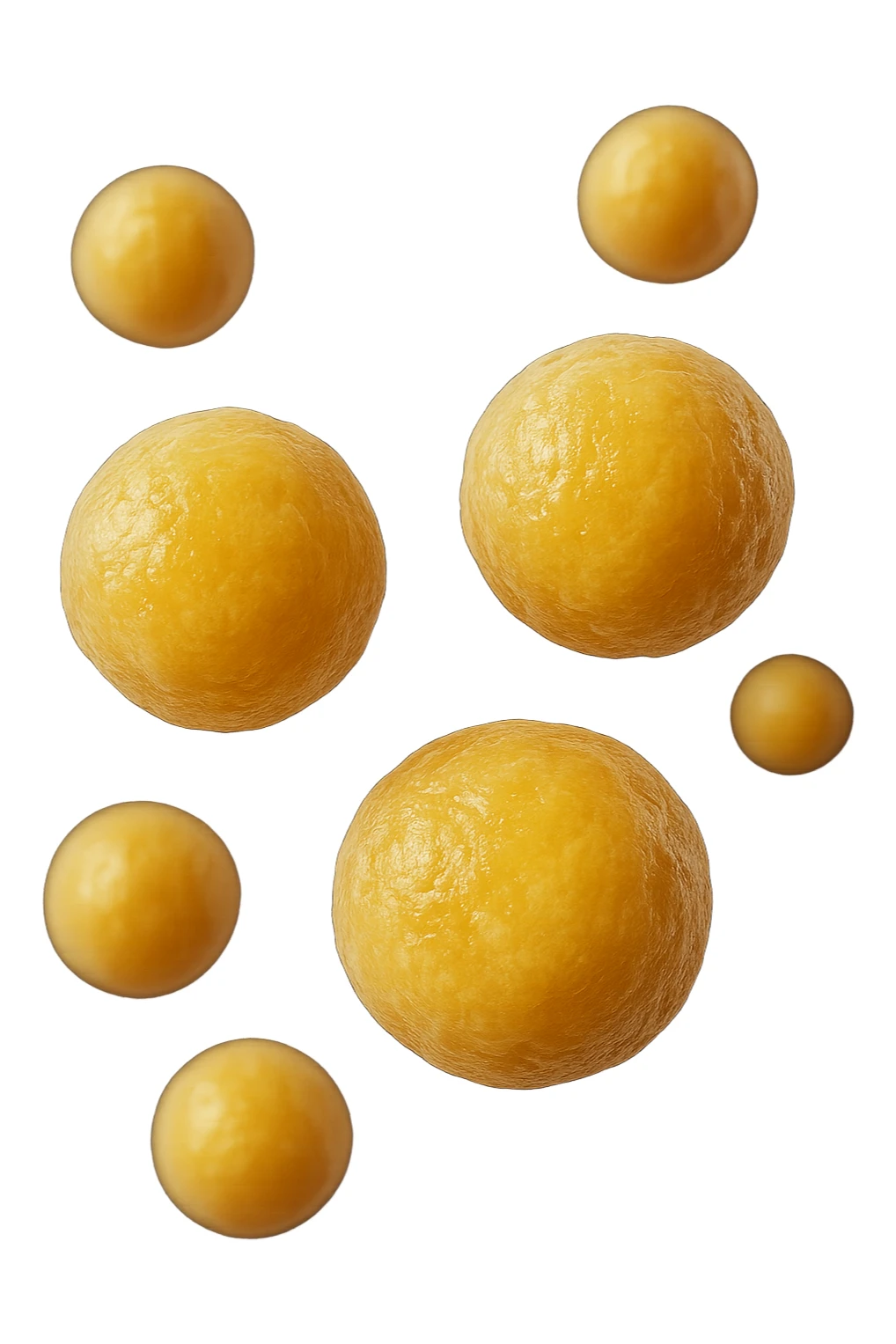 adipociti (cellule gialle) anatomiche realistiche fluttuano in aria sticker