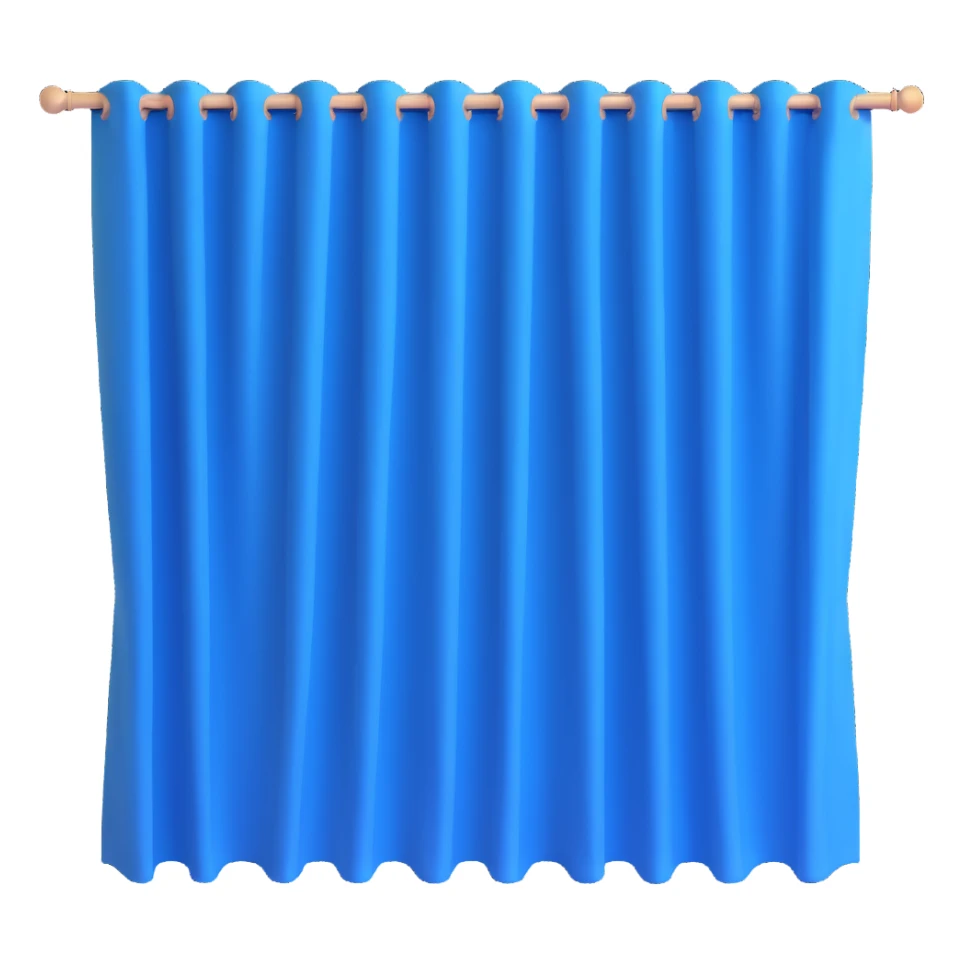 simple noren curtain, 3D icon style, blue color, dimensional, transparent background sticker