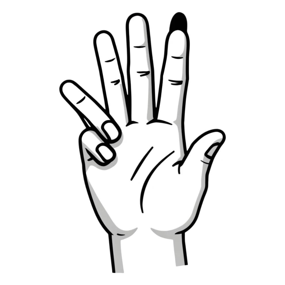 hand with two fingers crossed for luck sticker