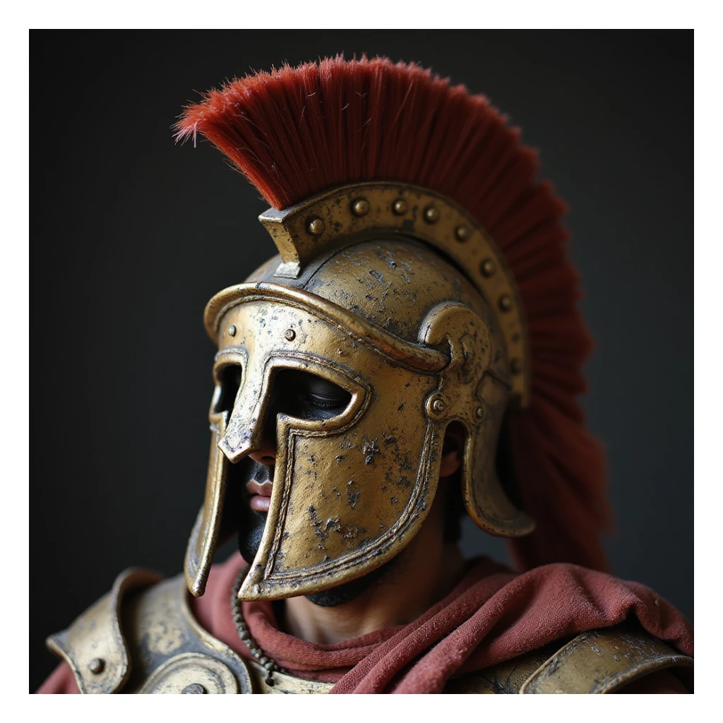 Ancient Roman galea helmet, realistic details, metallic shine sticker