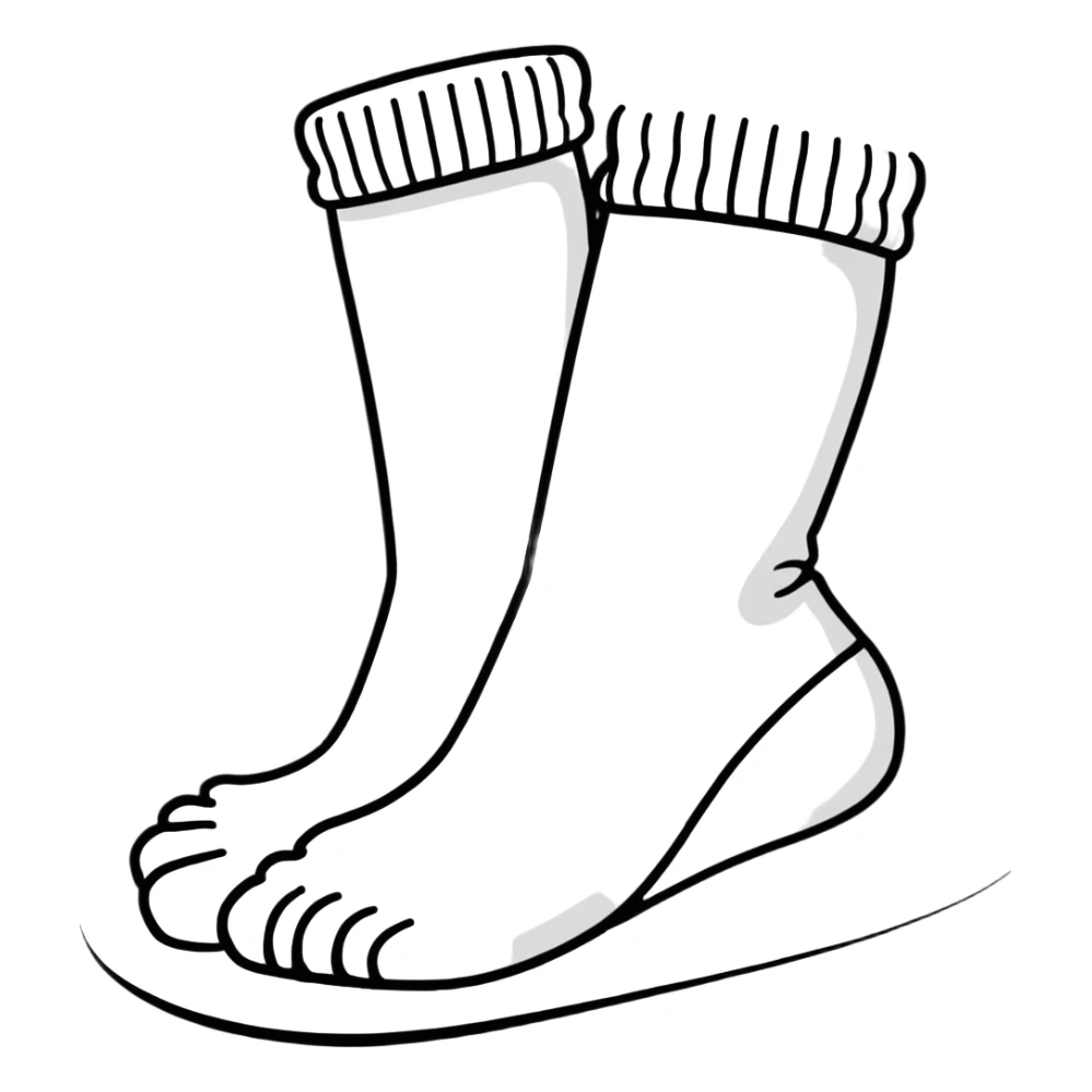 smelly white sock on foot, sole view, stinky sticker