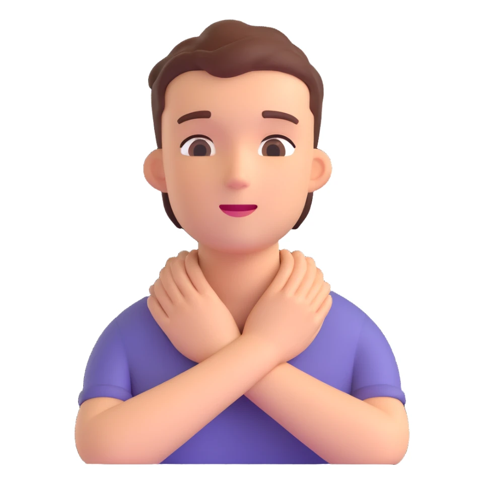 person with their hands around their neck, style 3 sticker