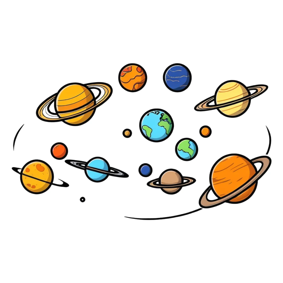 Solar system made of brain planets sticker
