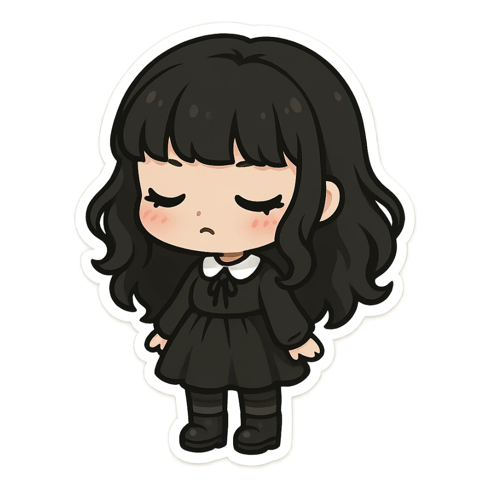 Goth black object sticker