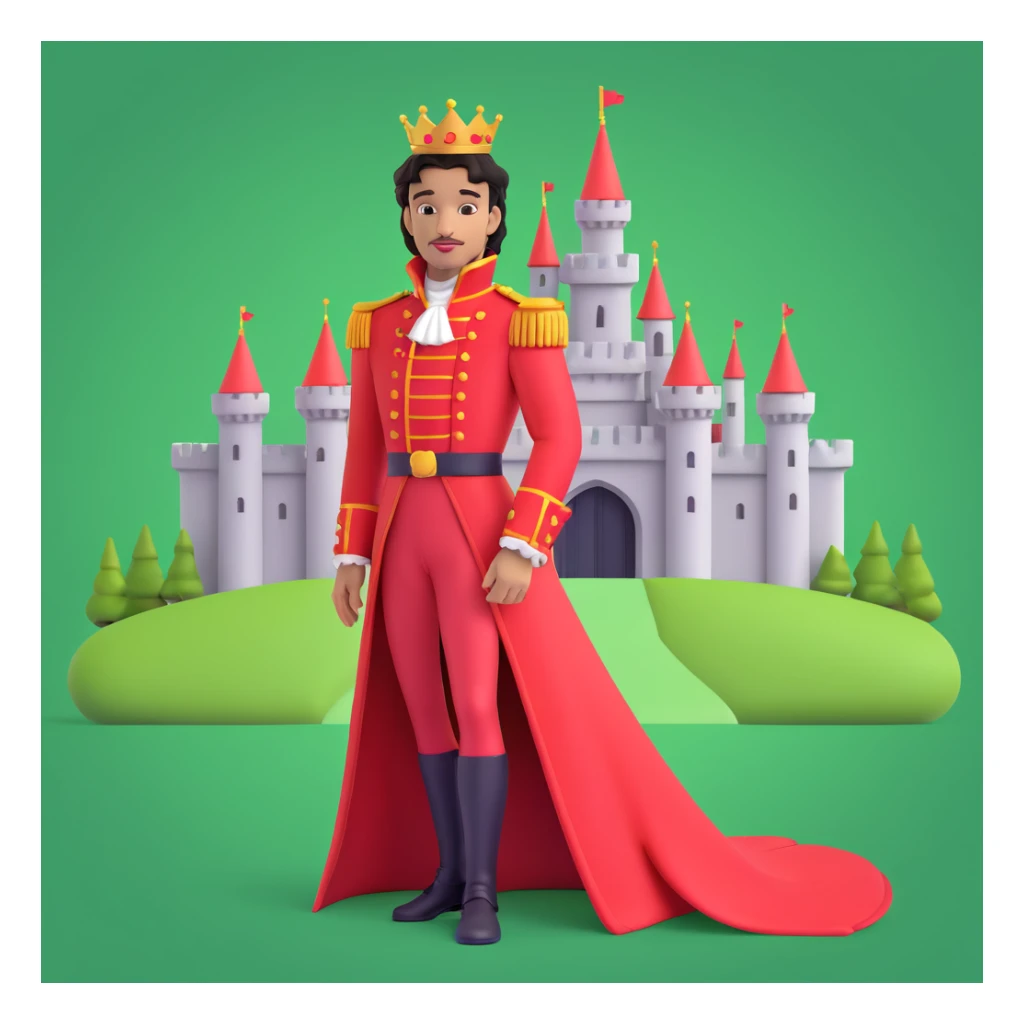 prince in red dress, royal castle background sticker