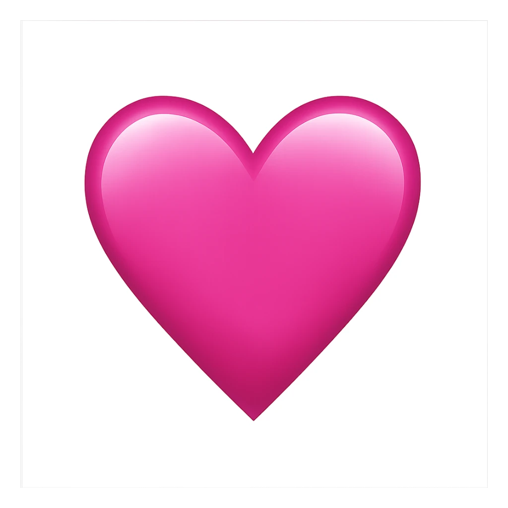 a pink heart emoji, shiny, bold, classic sticker