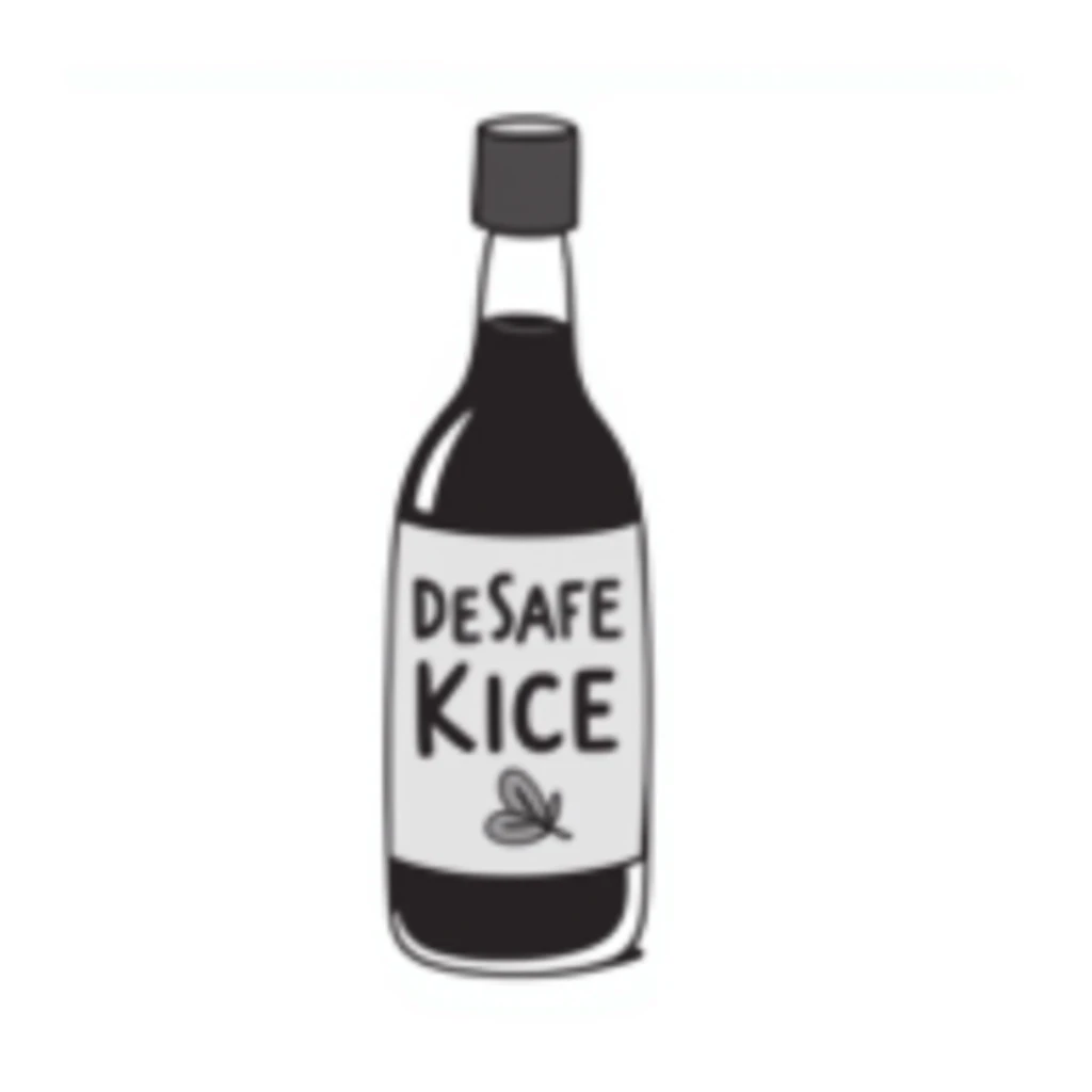 a bottle of soy sauce, hand drawn doodle style sticker