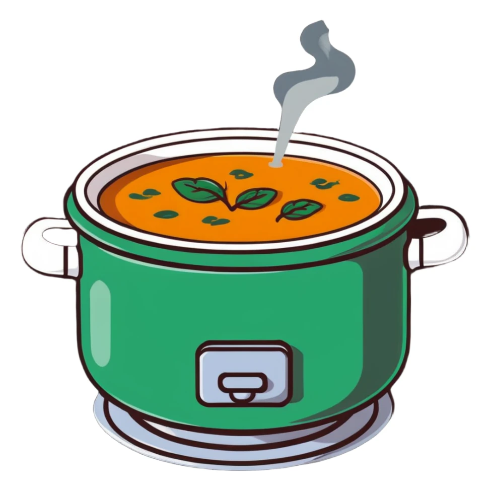 pot of soup with steam rising sticker